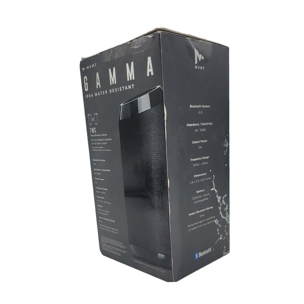MVMT Gamma IPX4 Water Resistant Bluetooth Speaker TWS True Wireless Stereo, Used